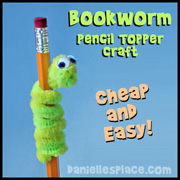 Bookworm Pencil Topper Craft for Kids from www.daniellesplace.com