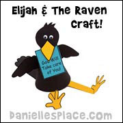 Sitting Raven Paper Craft for Elijah Bible Lesson from www.daniellesplace.com