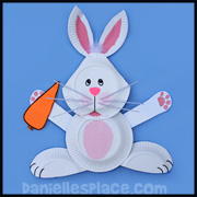 Bunny Craft - Easter Bunny Paper Plate Craft from www.daniellesplace.com
