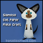 Cat Craft - Siamese Cat Paper Plate Craft from www.daniellesplace.com