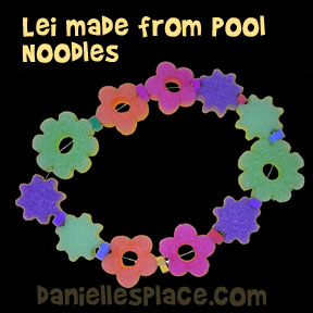 Lei Made from Pool Noodles from www.daniellesplace.com