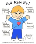sunday school god made me poster bible craft