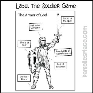 Armor of God label the Parts Printable Activity Sheet