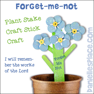 Forget-me-not Plant Stake Craft for Children