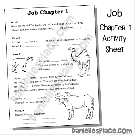 Job Chapter 1 Fill-in-the-blanks Activity Sheet for Sunday School