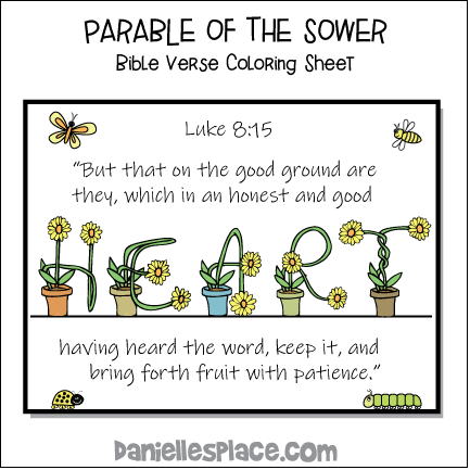 Parable of the Sower Bible Verse Coloring Sheet