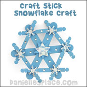 Craft Stick Snowflake Craft from www.daniellesplace.com
