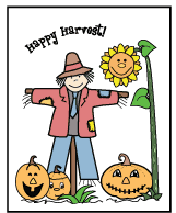 Happy Harvest fall coloring sheet