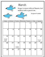 Benjamin Franklin Quotes Calendar Craft for Kids