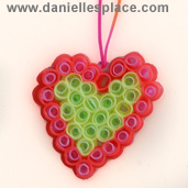 Drinking Straw Perler Beads Heart Pendant