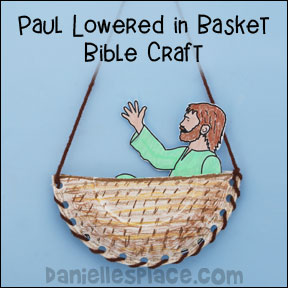 Paul in Basket paper plate bible Craft for Sunday School www.daniellesplace.com