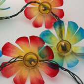 Recycled water bottle flower patio lights