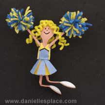 IY Cheerleader Craft Made Plastic Spoons and Paper www.daniellesplace.com