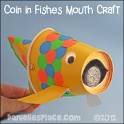 Paper Cup Fish with Paper Coin in its Mouth Craft for Children's Ministry