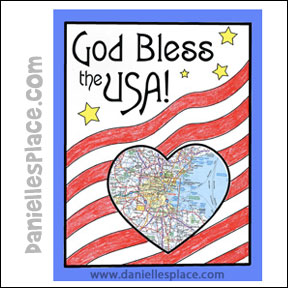 God Bless the USA - Map learning activity www.daniellesplace.com