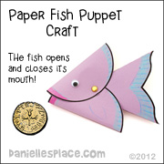 Peter finds a coin in the fishes mouth - fish puppet with moving mouth craft for Sunday School