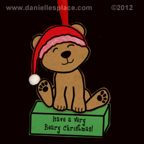 "Have a Very Beary Chirstmas" Bear Christmas Ornament Craft www.daniellesplace.com