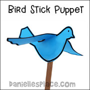 paper bird puppet craft for kids from www.daniellesplace.com