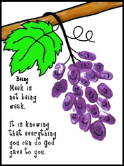 Fruit of the Spirt Grape thumbprint activity sheet sunday school craft