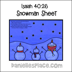Lift up your eyes to the heavens, Isaiah 40:26 Activity Sheet from www.daniellesplace.com