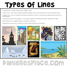 Types of Lines Printable Sheet for Home School www.daniellesplace.com