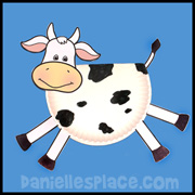 Cow Paper Plate Craft for Kids from www.daniellesplace.com
