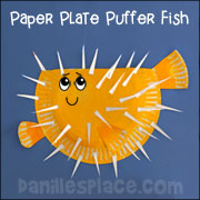 Puffer Fish Paper Plate Craft for Kids from www.daniellesplace.com