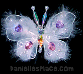 Feather Butterfly Christmas Ornament