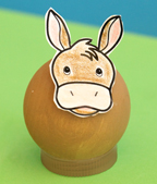 donkey made from wooden ball from www.daniellesplace.com