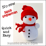 No-sew Sock Snowman Craft for Kids from www.daniellesplace.com