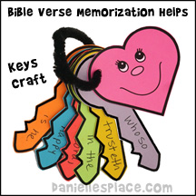 Bible Verse Memorization Keys Craft from www.daniellesplace.com