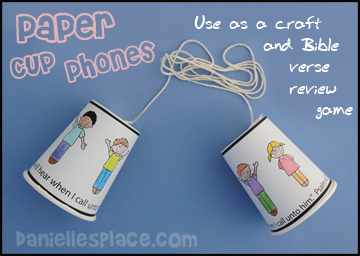 Paper Cup Phone Craft and Bible Verse Review Game