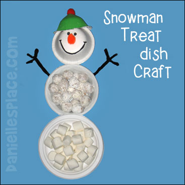 Snowman Treat Dish Craft from www.daniellesplace.com