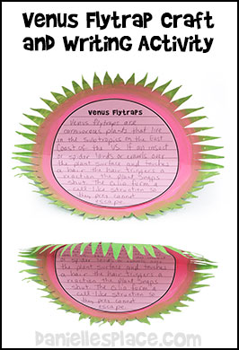 Venus Flytrap Paper Plate Craft with Writing Sheet Template from www.daniellesplace.com