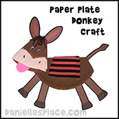 Paper Plate Donkey Craft  from www.daniellesplace.com