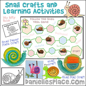 Snail Crafts and Learning Games for Children from www.daniellesplace.com