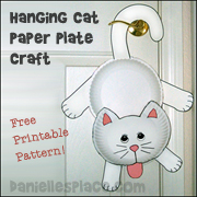 Hanging Cat Paper Plate Craft from www.daniellesplace.com