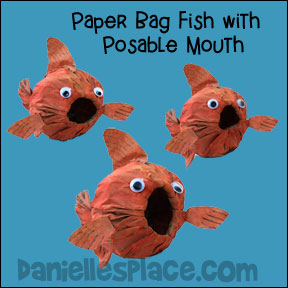 Paper Bag Fish with Posable Mouth Craft from www.daniellesplace.com