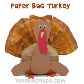 Turkey Paper Bag Craft for Kids from www.daniellesplace.com
