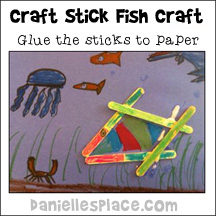 Craft Stick Fish Craft from www.daniellesplace.com