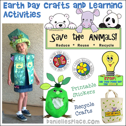 Earth Day Crafts and Activities from www.daniellesplace.com - You'll find lots of Earth Day crafts here that kids can make.