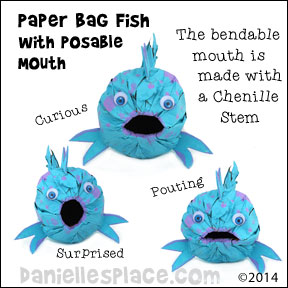 Pout-pout fish Craft - Paper Lunch Bag Fish with posable Mouth Craft from www.daniellesplace.com