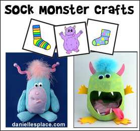 Sock Monster Crafts from www.daniellesplace.com