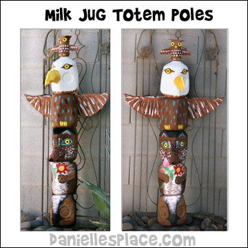 Milk Jug Totem Pole Craft from www.daniellesplace.com ©2010