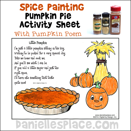Pumpkin Spice Painting Activity Sheet with Thanksgiving Poem from www.daniellesplace.com
