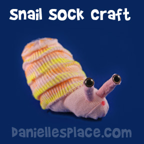 Snail Sock Craft for Kids from www.daniellesplace.com