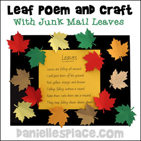 Fall Leaves Poem and Craft from www.daniellesplace.com