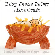 Paper Plate Baby Jesus in the Manger Craft from www.danielleplace.com