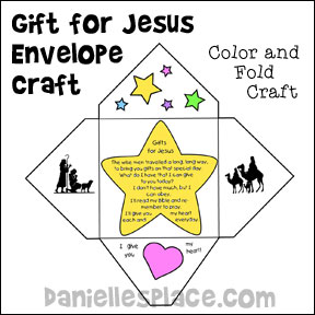 Gift for Jesus Envelope Craft for Kids from www.daniellesplace.com
