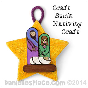 Christmas Craft - Star and Craft Stick Nativity Scene Ornament Craft